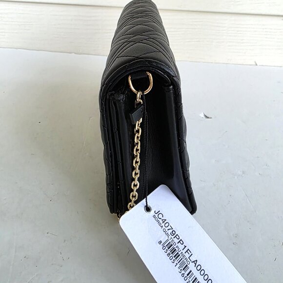 NWT Love Moschino Shiny Quilted chain strap black crossbody bag or clutch - Picture 5 of 12